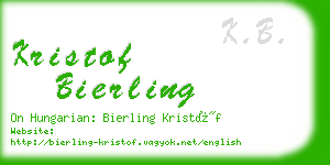 kristof bierling business card